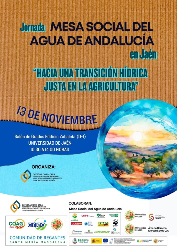 cartel mesa social agua redes